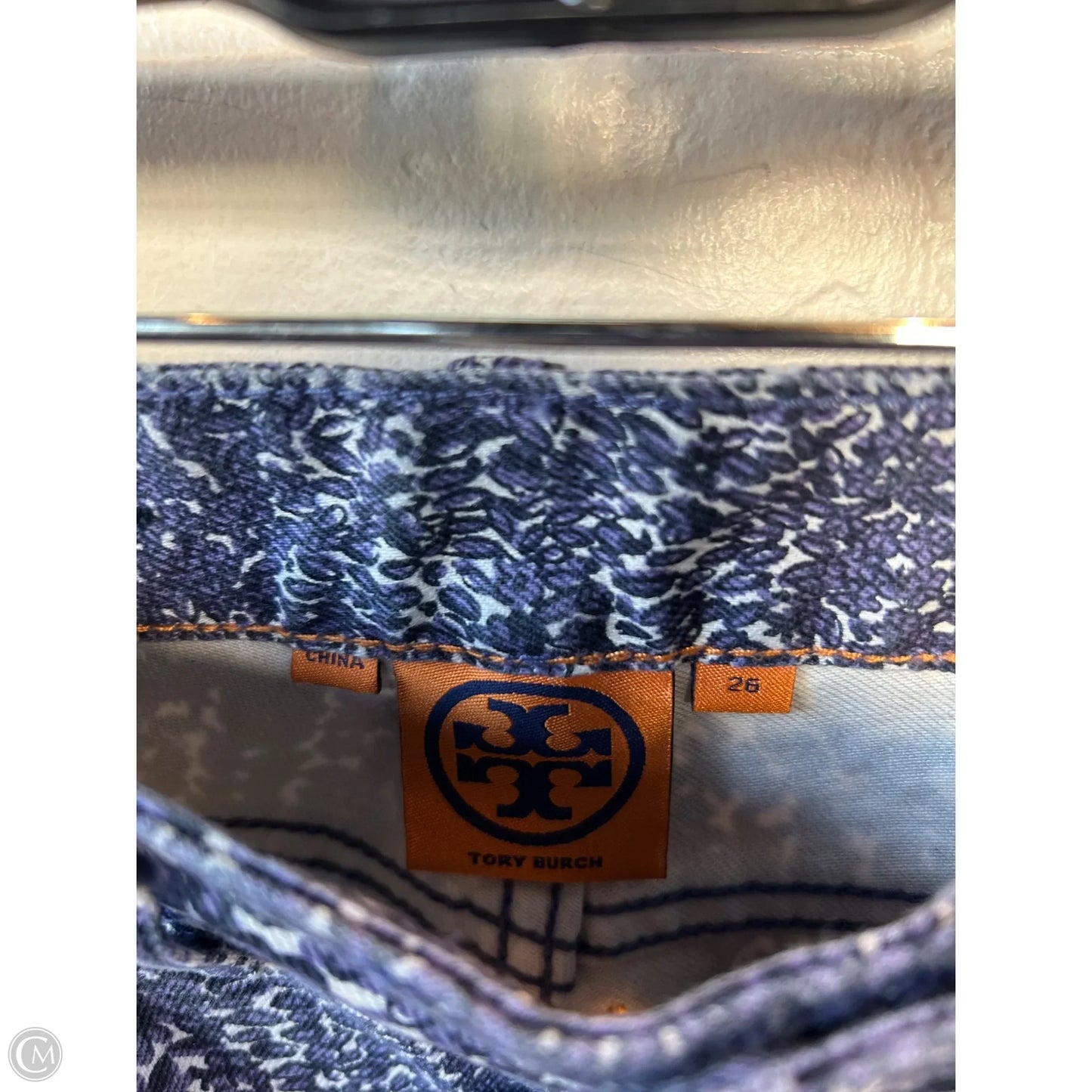 Jeans Designer By Tory Burch In Purple & White, Size: 2