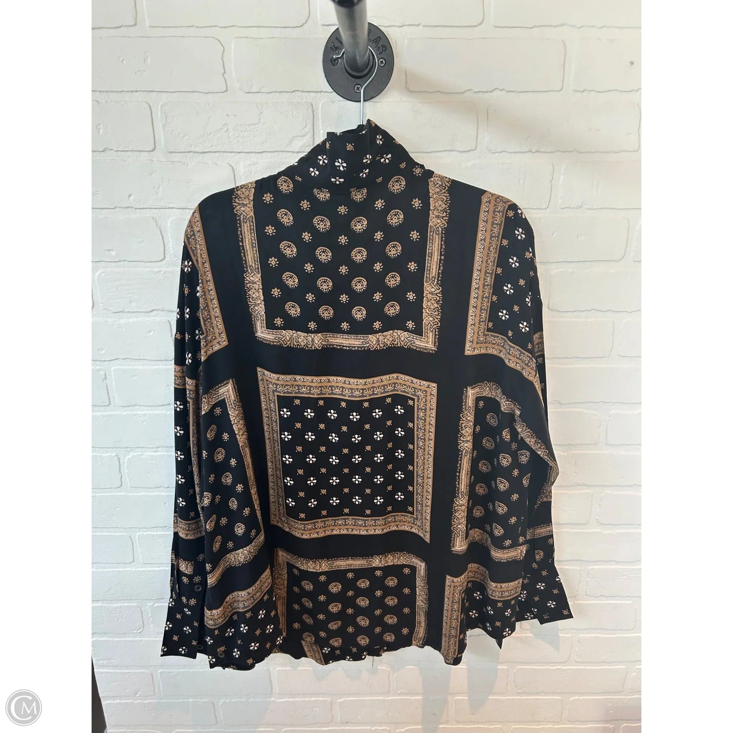 Top Long Sleeve By Free People In Black & Brown, Size: L