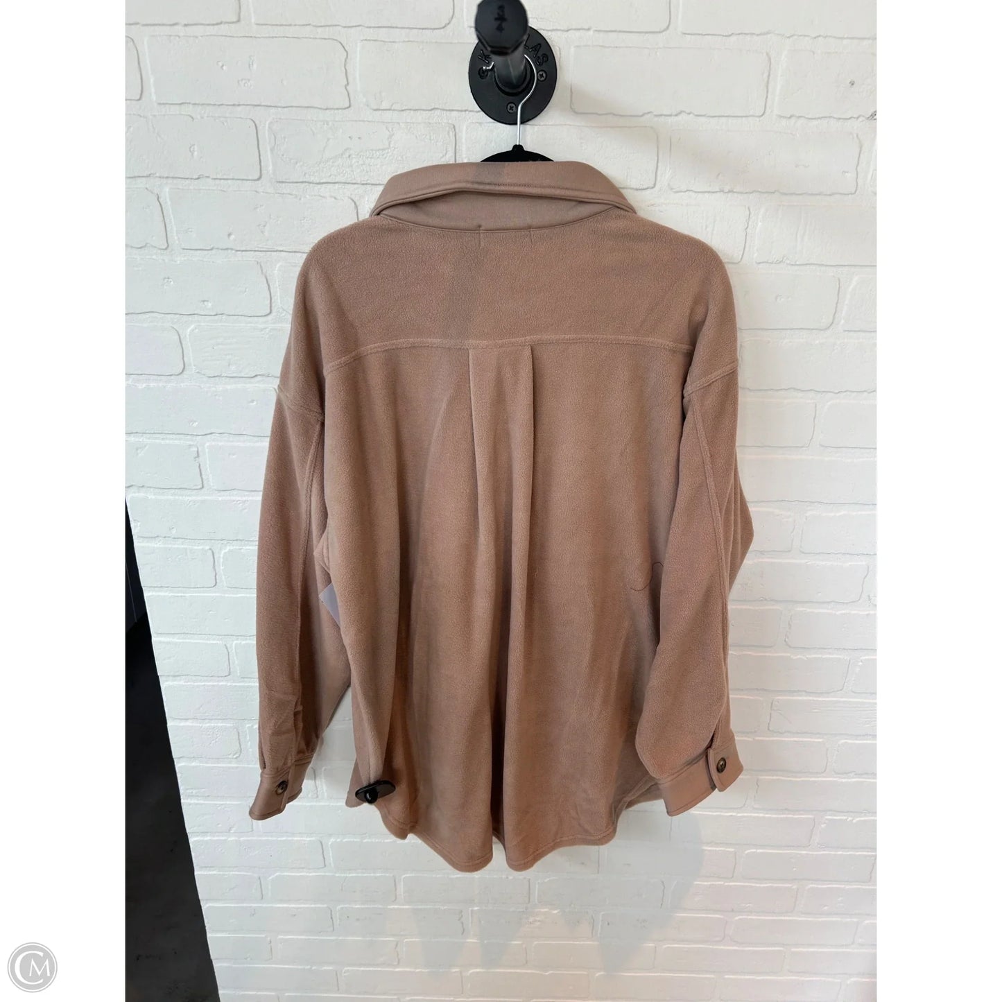 Jacket Shirt By Clothes Mentor In Tan, Size: L
