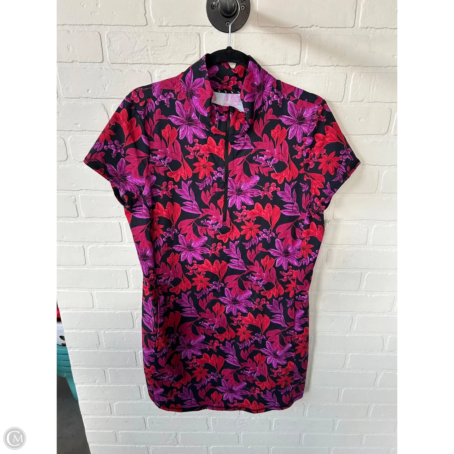 Dress Casual Short By Tommy Bahama In Black & Purple, Size: L