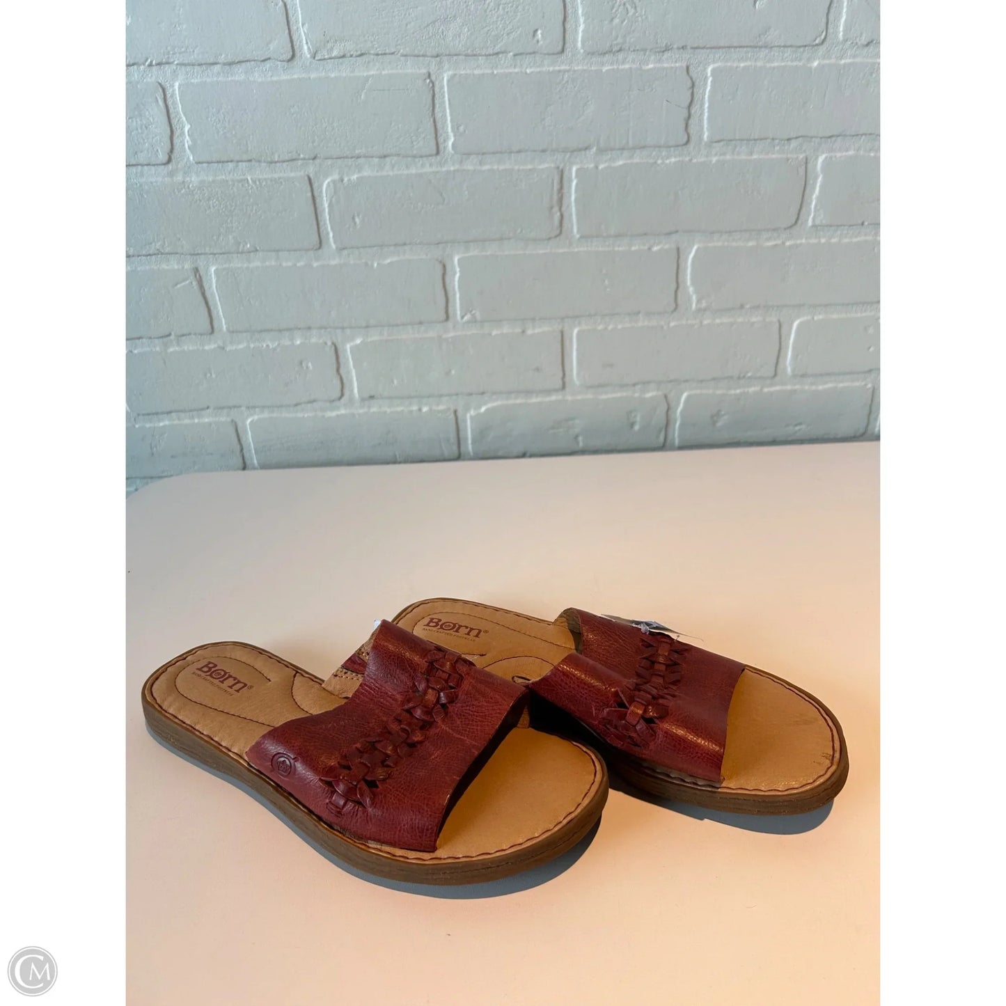 Sandals Flats By Born In Red & Tan, Size: 8