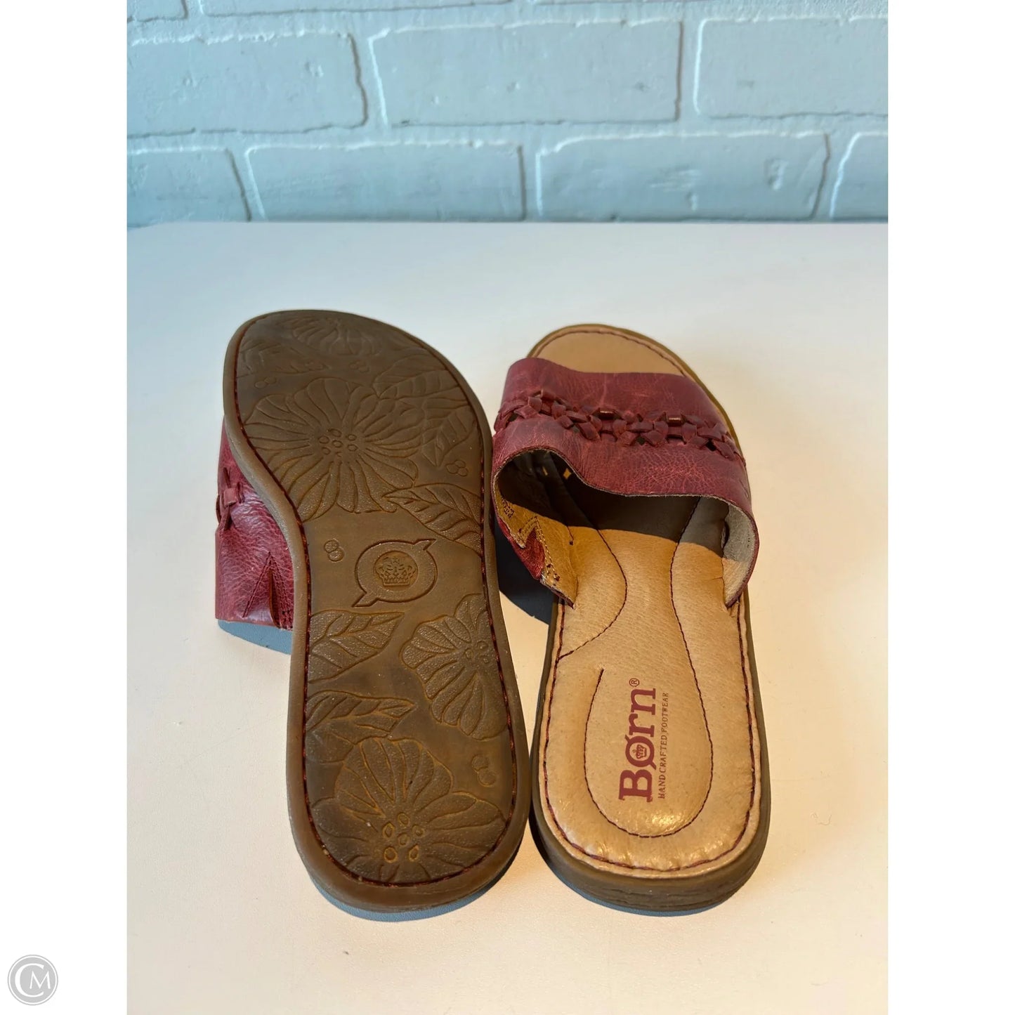 Sandals Flats By Born In Red & Tan, Size: 8