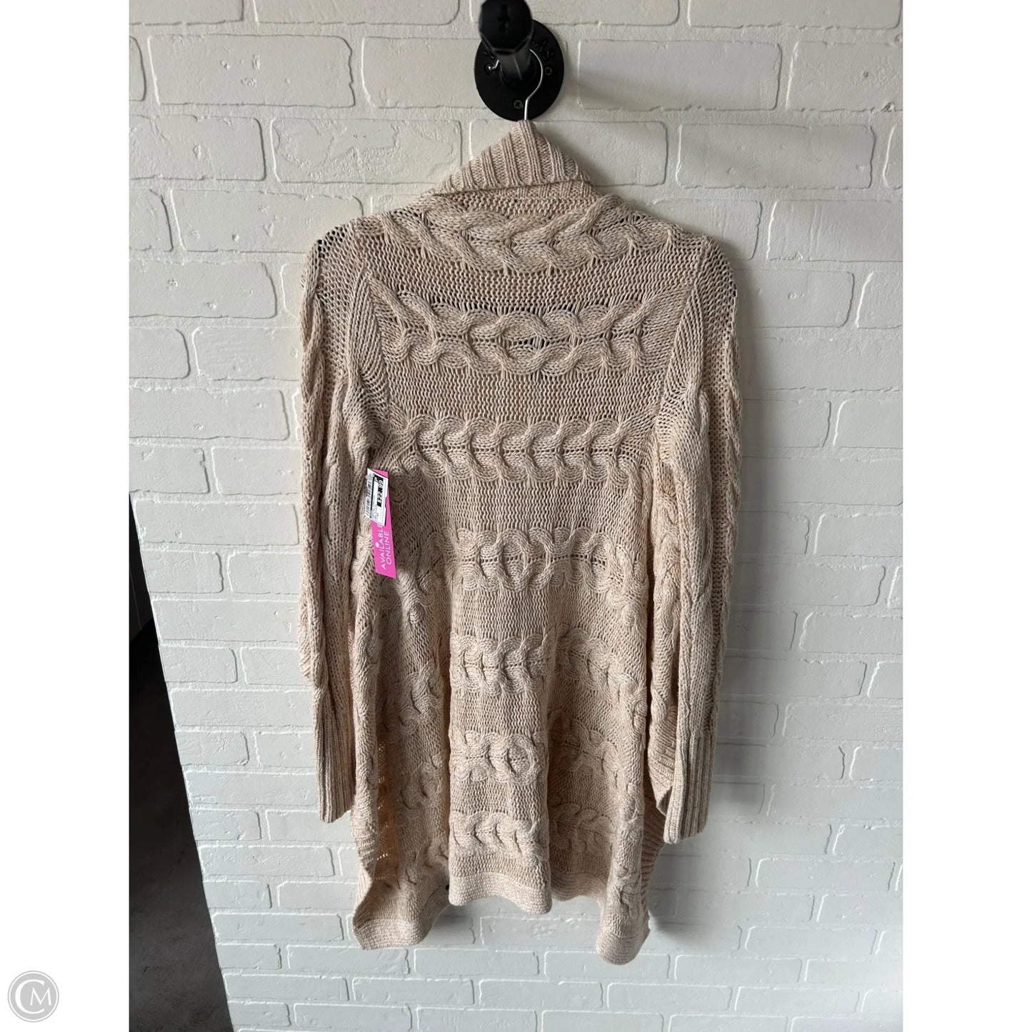 Sweater Cardigan By Bebe In Tan & White, Size: Xs