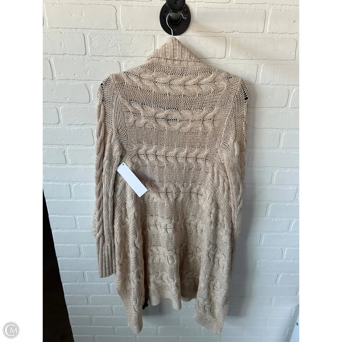 Sweater Cardigan By Bebe In Tan & White, Size: Xs