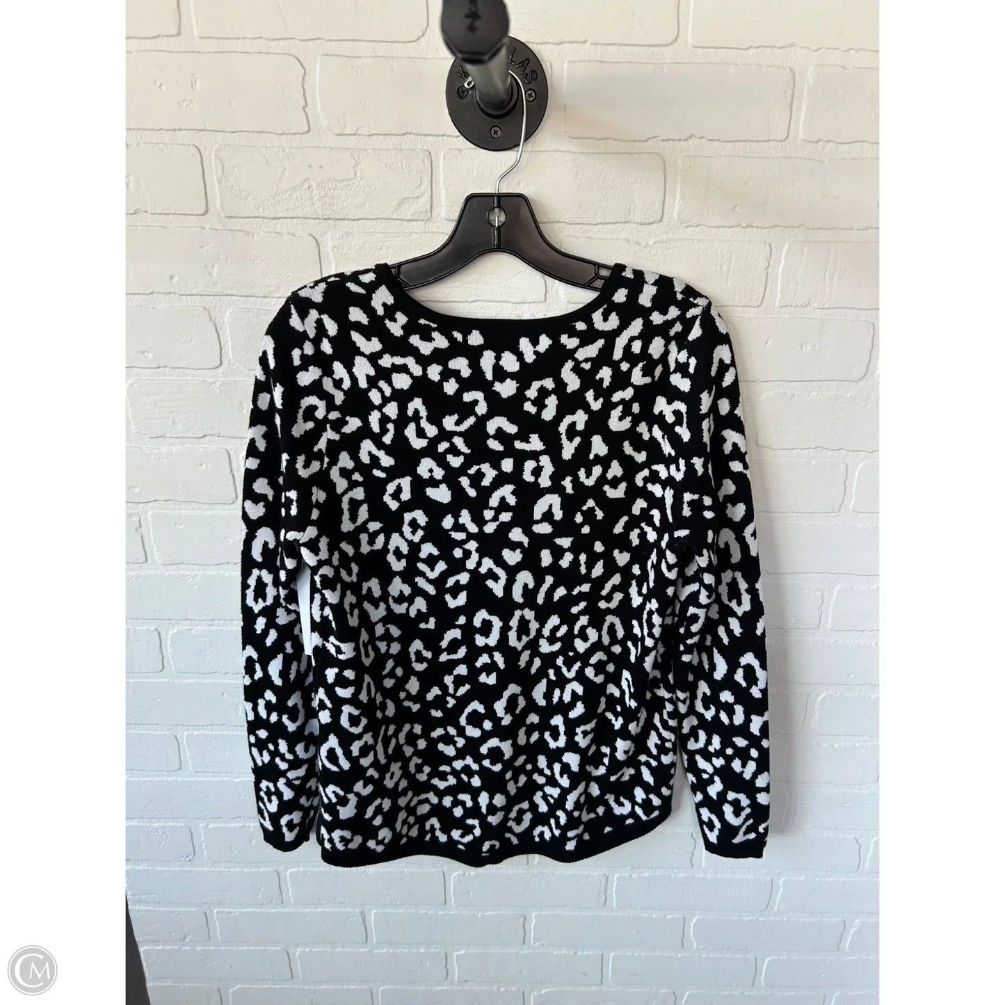 Sweater By Chicos In Black & White, Size: S