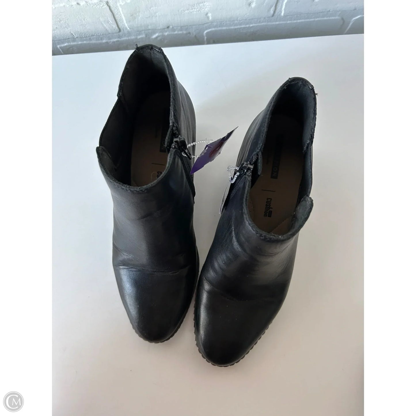 Boots Ankle Heels By Clarks In Black, Size: 7.5
