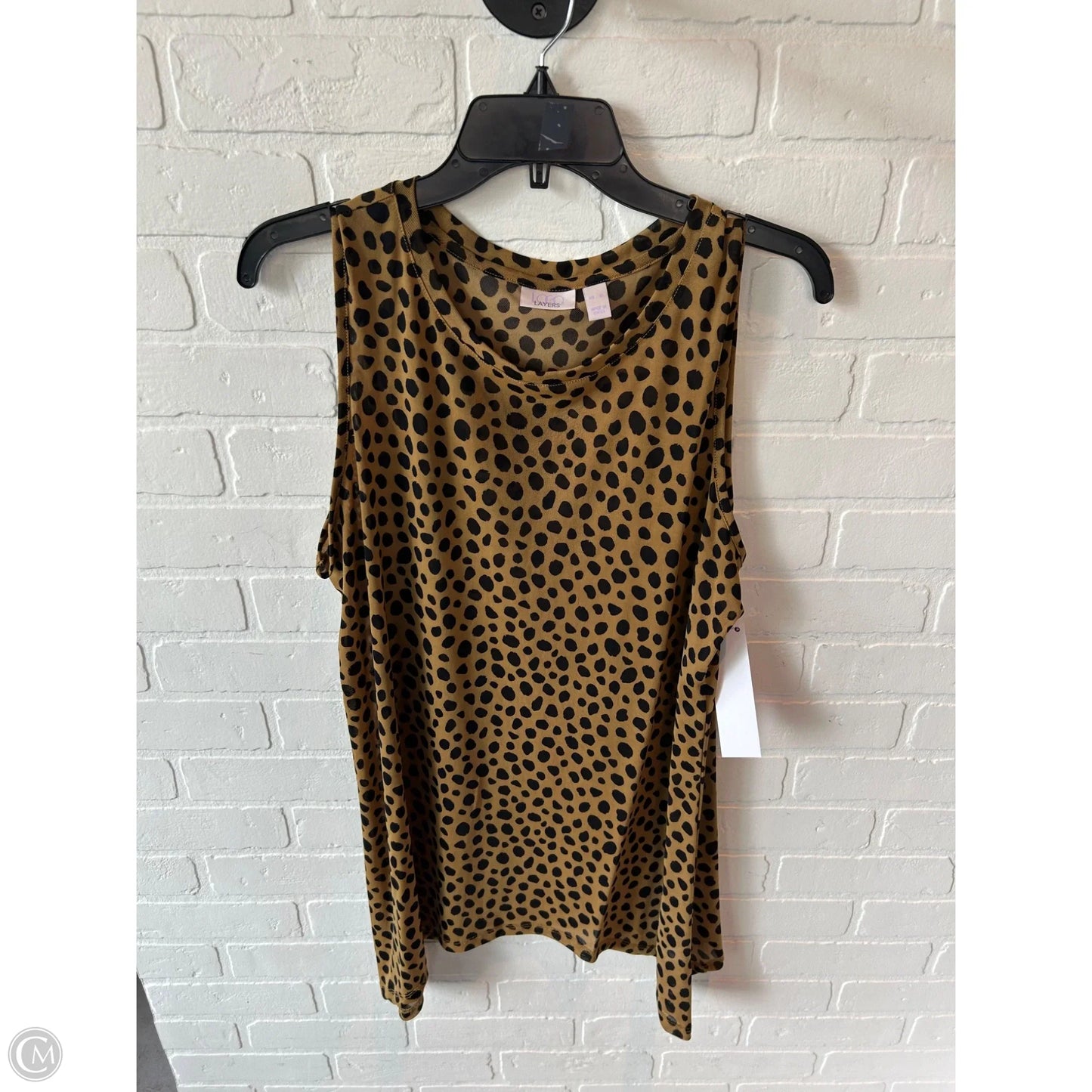 Top Sleeveless By Logo In Black & Brown, Size: Xl