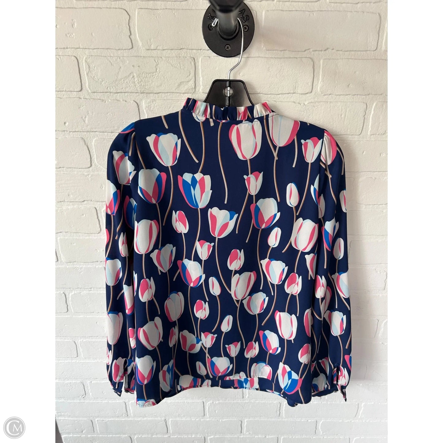 Top Long Sleeve By Talbots In Blue & Pink, Size: S