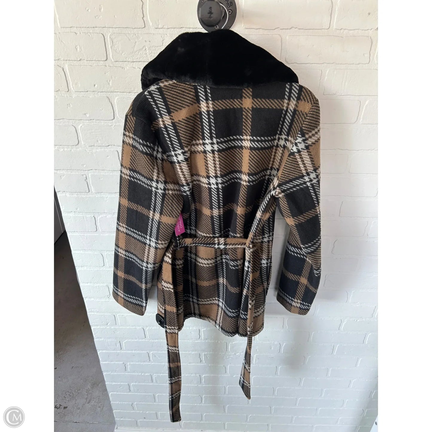 Coat Peacoat By Clothes Mentor In Black & Brown, Size: L