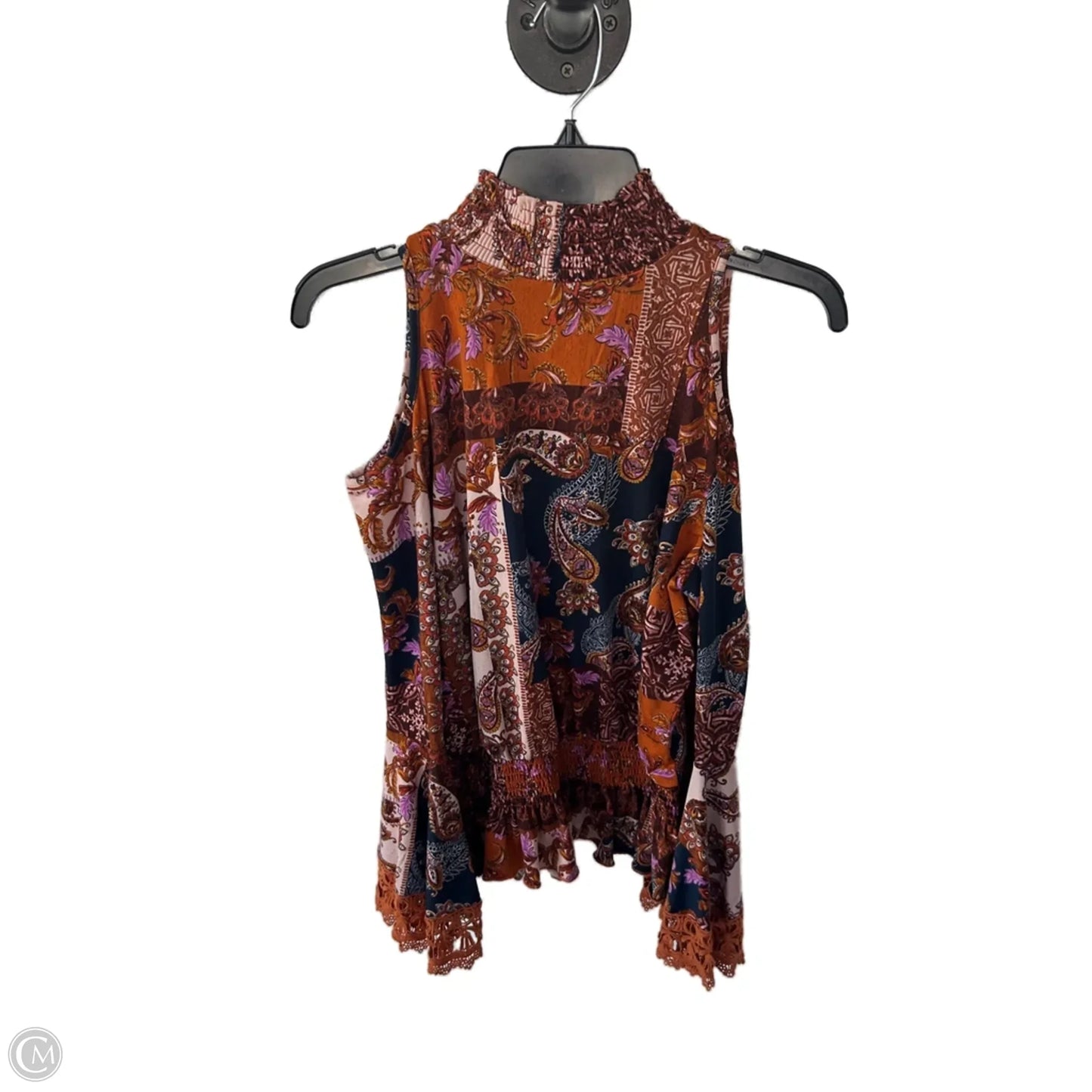 Top Long Sleeve By Venus In Brown & Orange, Size: S