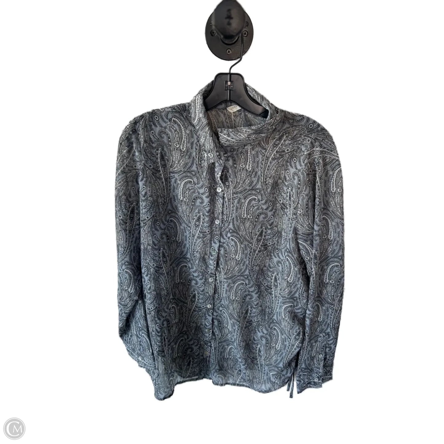 Top Long Sleeve By Lovestitch In Blue & Grey, Size: L