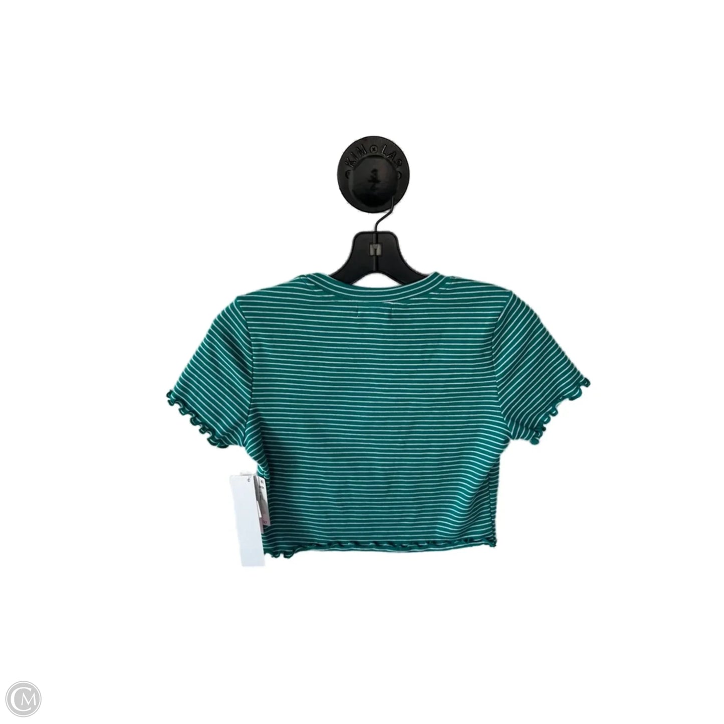 Top Short Sleeve Basic By Abound In Green & White, Size: S