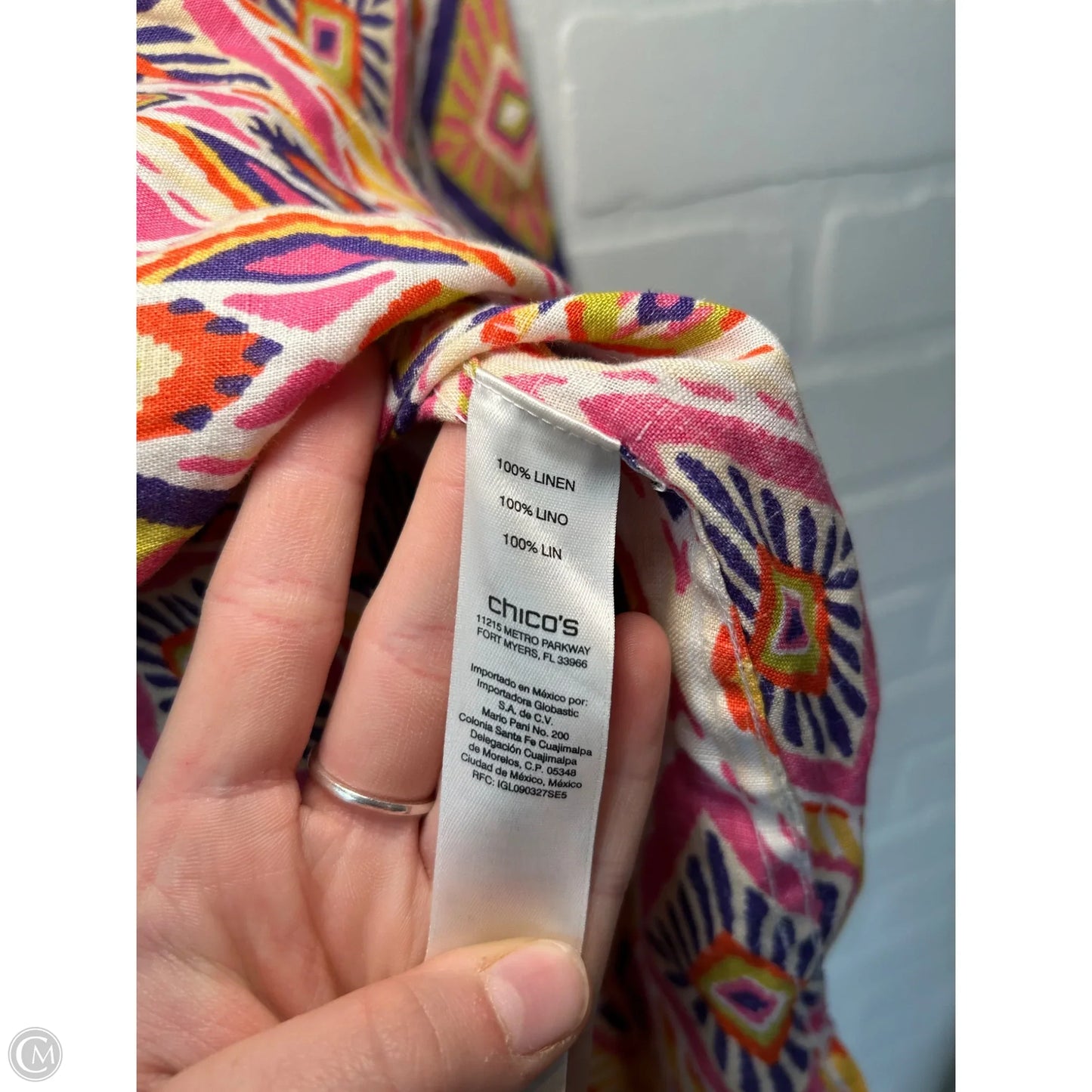 Top 3/4 Sleeve By Chicos In Pink & Purple, Size: S