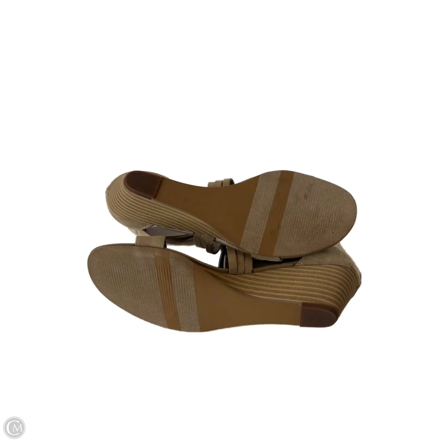 Sandals Heels Kitten By Clothes Mentor In Tan, Size: 10
