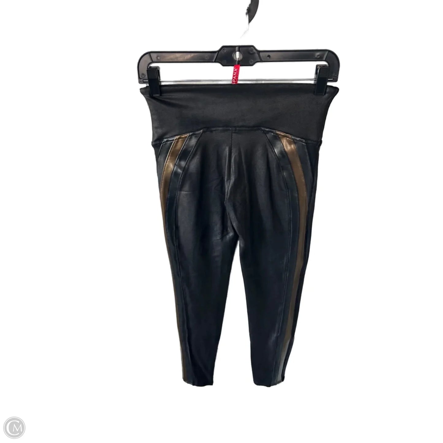 Pants Leggings By Spanx In Black & Gold, Size: 8