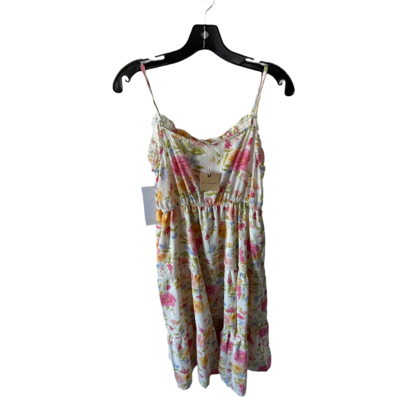 Dress Casual Midi By Blu Pepper In Pink & White, Size: L