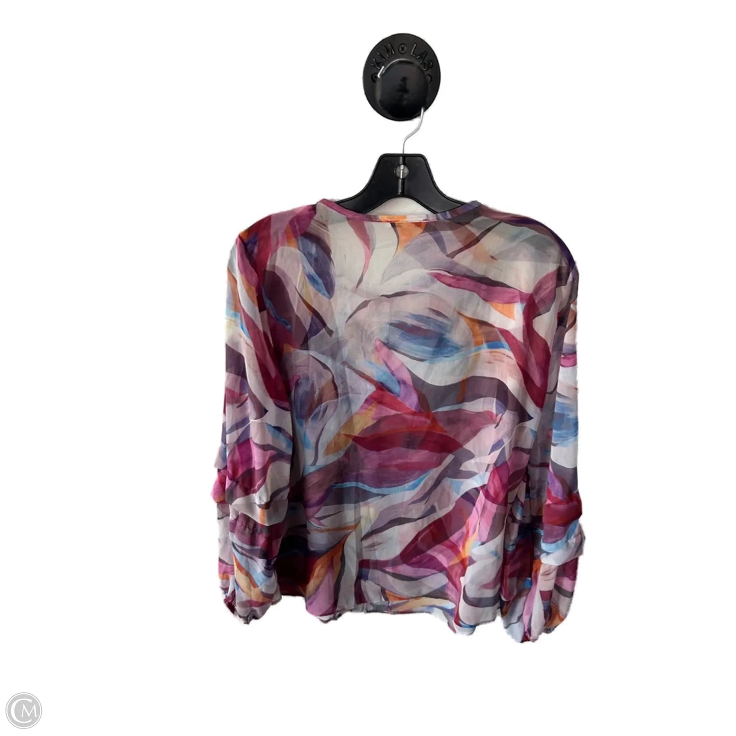 Top Long Sleeve By Chicos In Pink & Red, Size: M