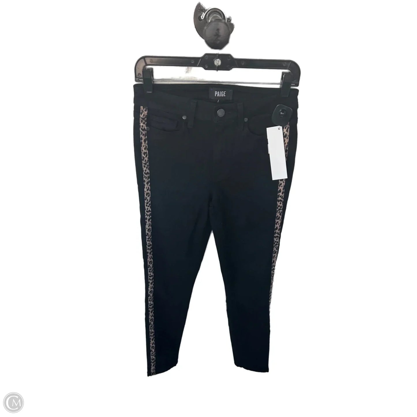 Jeans Skinny By Paige In Black Denim, Size: 4