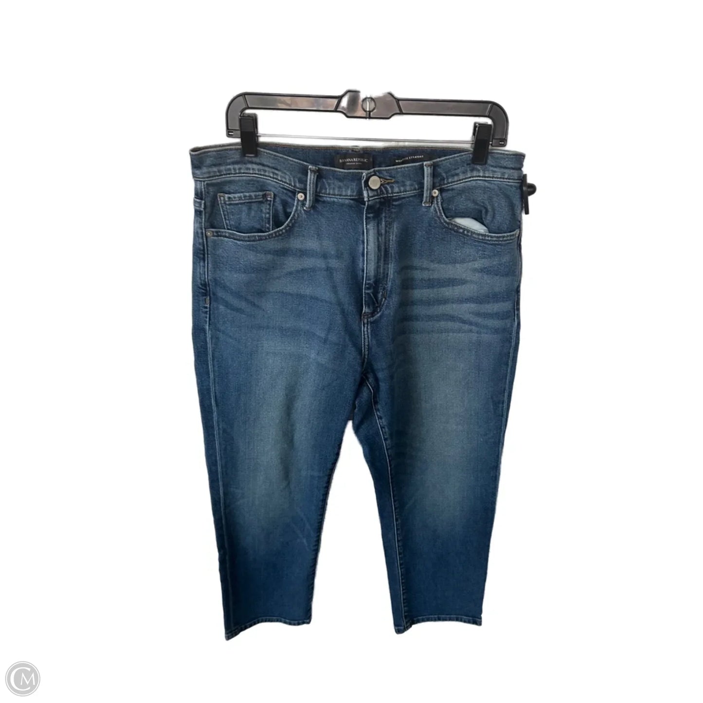 Jeans Straight By Banana Republic In Blue Denim, Size: 14
