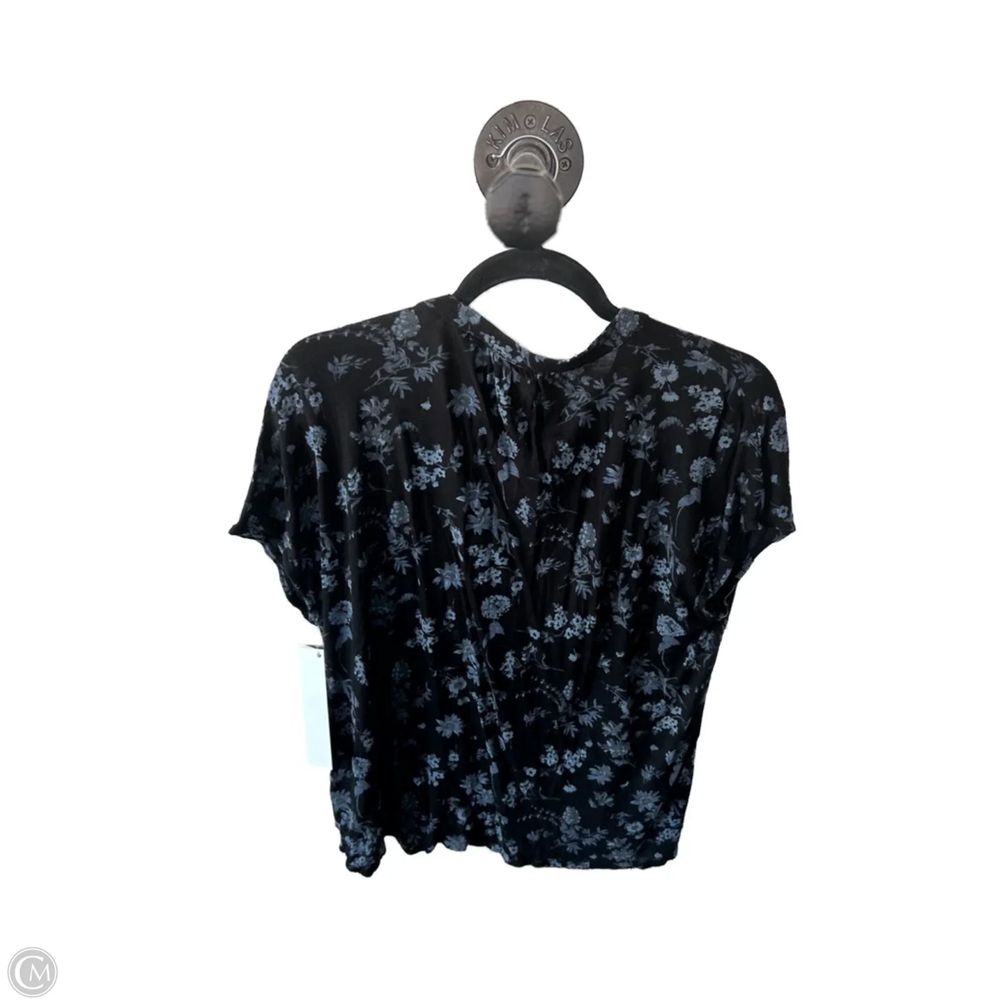 Top Short Sleeve By Lucky Brand In Black & Blue, Size: S