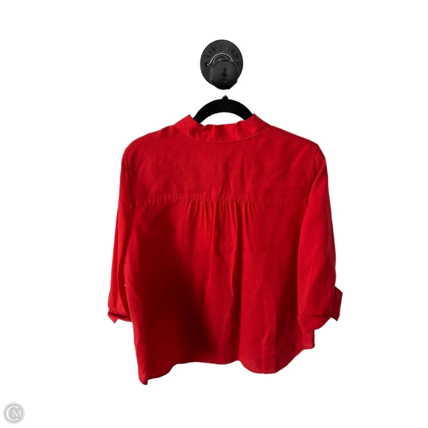 Top 3/4 Sleeve By Chicos In Orange, Size: L