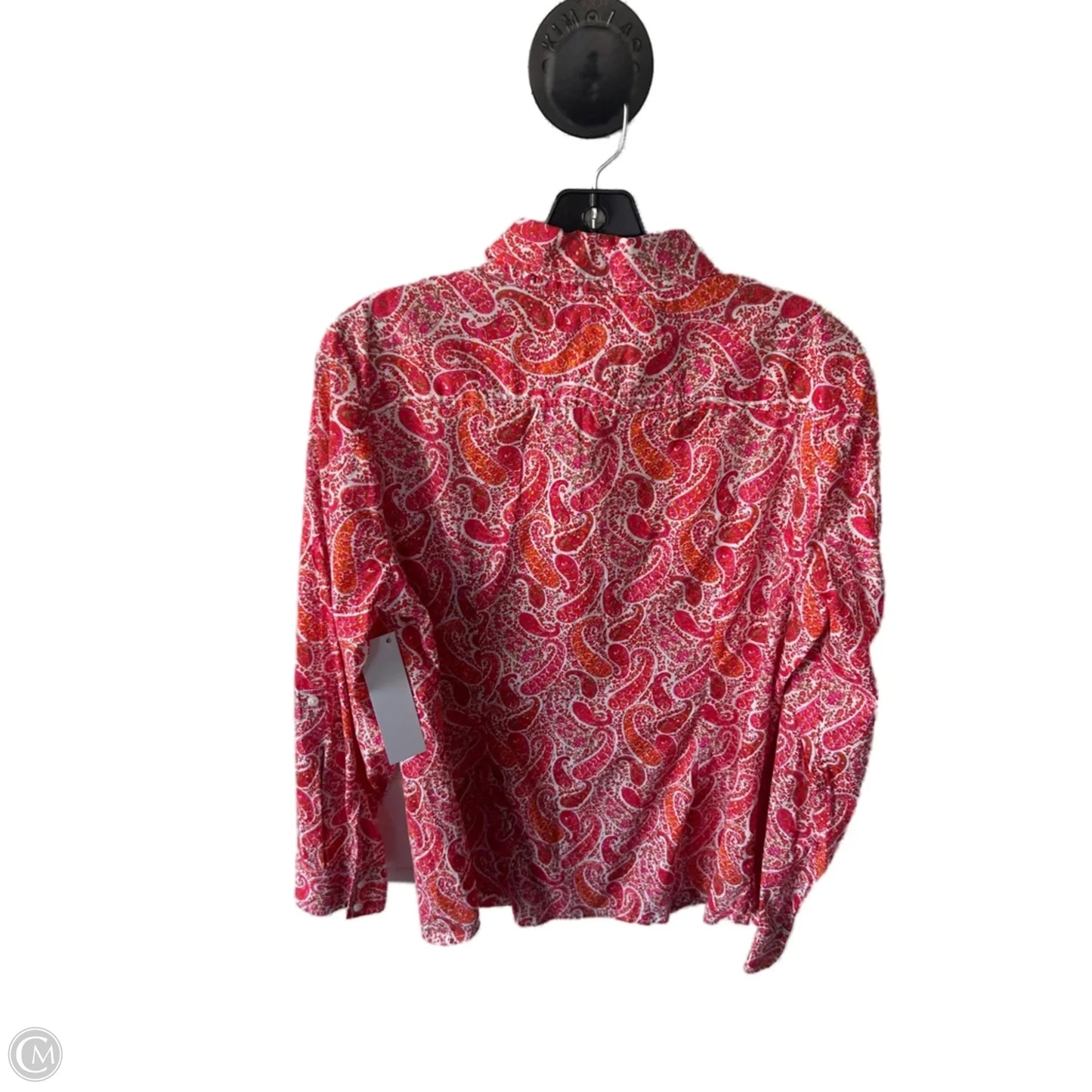 Top Long Sleeve By Tommy Hilfiger In Orange & Pink, Size: L