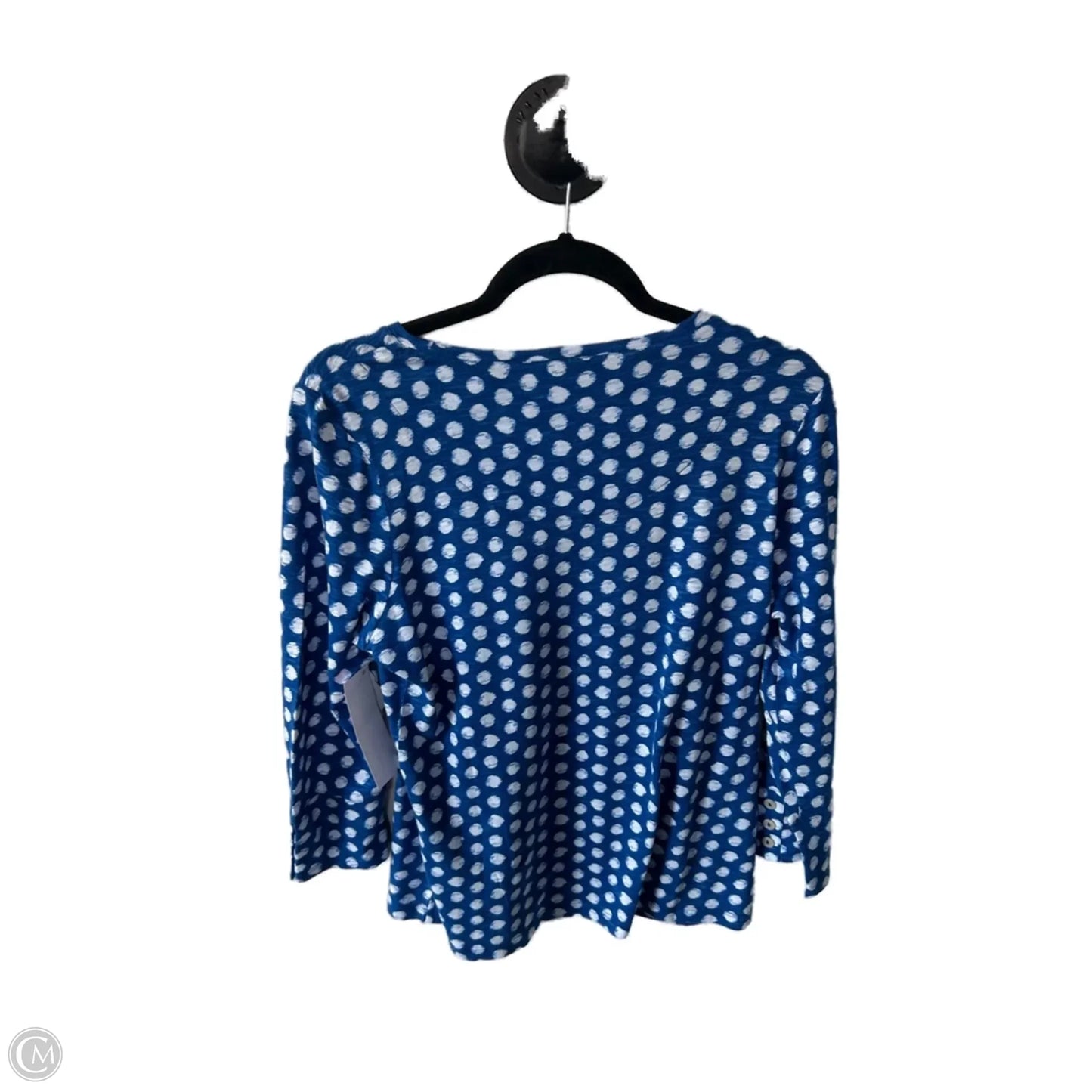 Top 3/4 Sleeve Basic By Chicos In Blue & White, Size: M