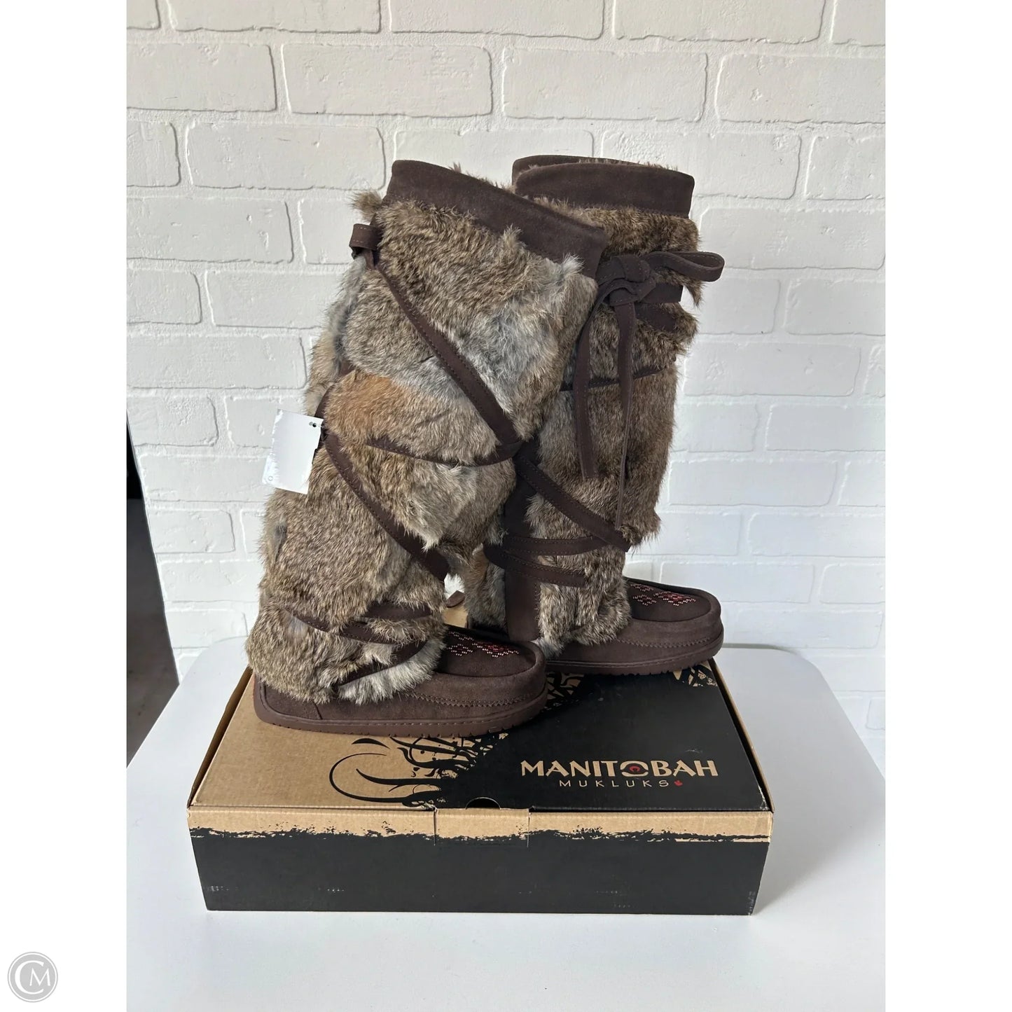 Boots Knee Flats By Cma In Brown, Size: 6