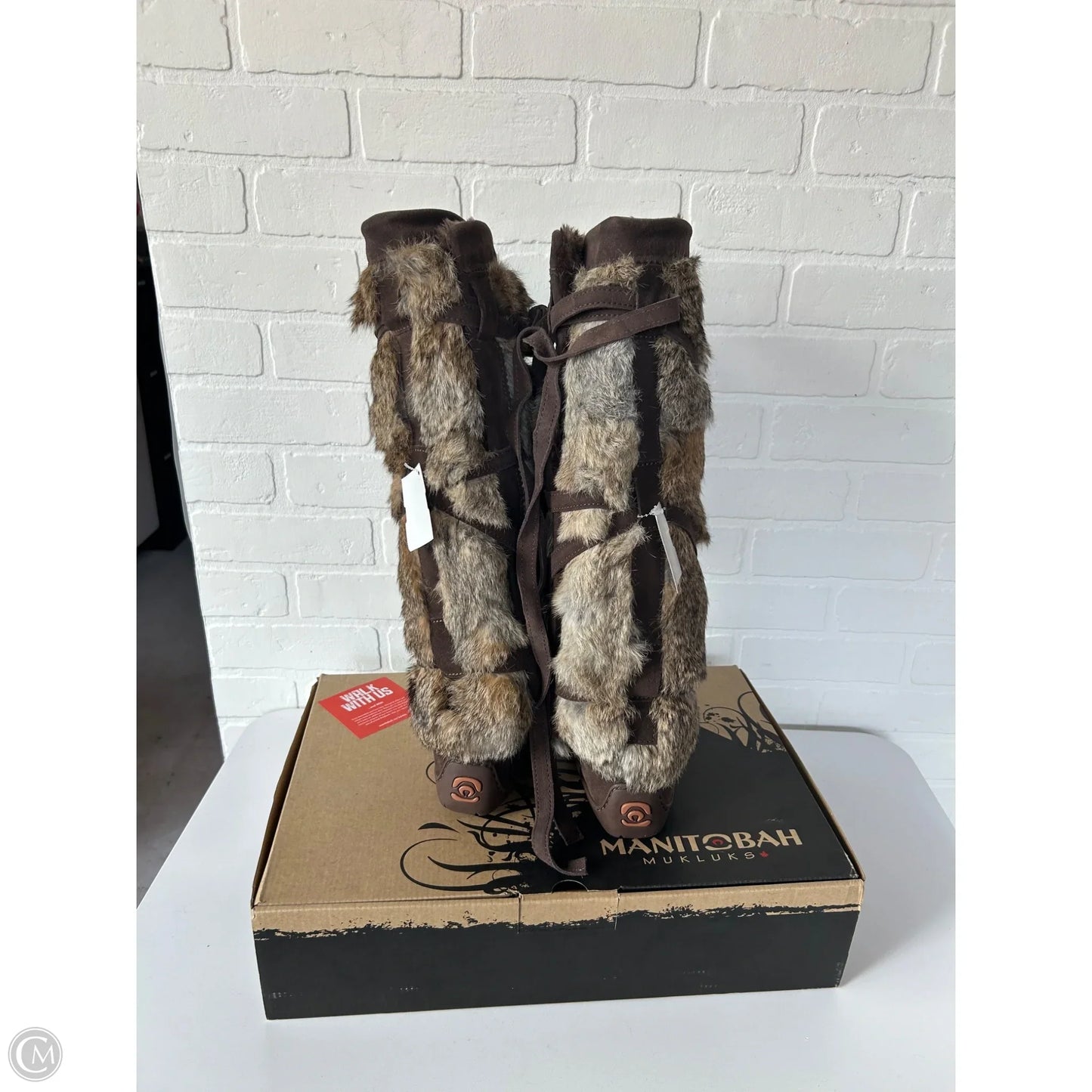 Boots Knee Flats By Cma In Brown, Size: 6