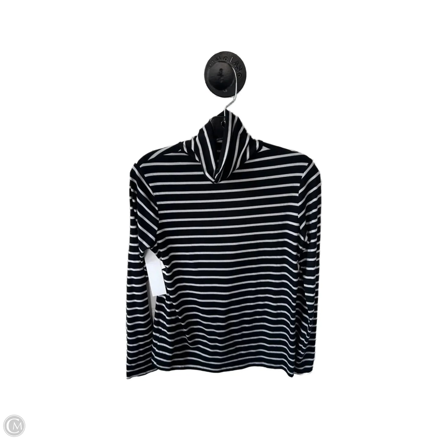 Top Long Sleeve Basic By Banana Republic In Black & White, Size: M