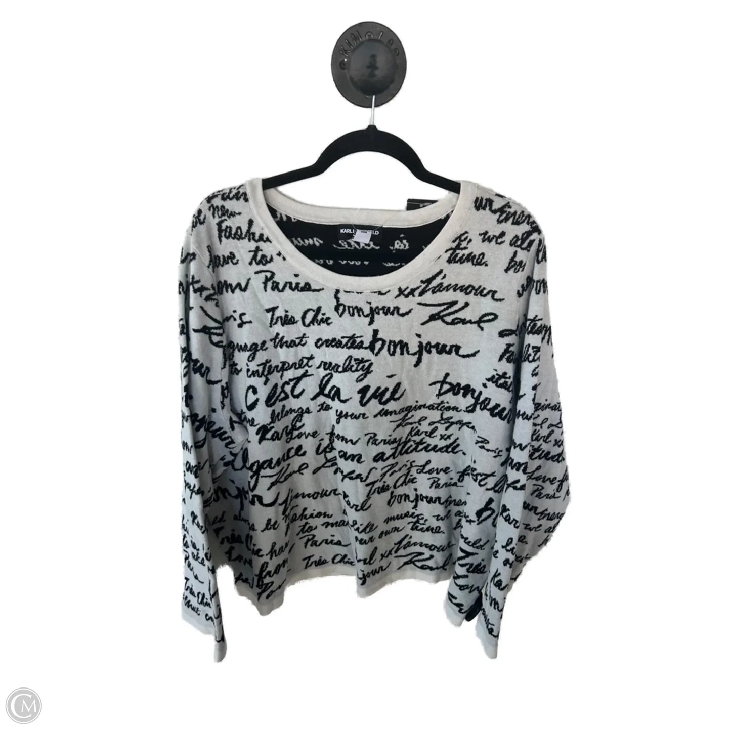 Sweater Designer By Karl Lagerfeld In Black & White, Size: 2x