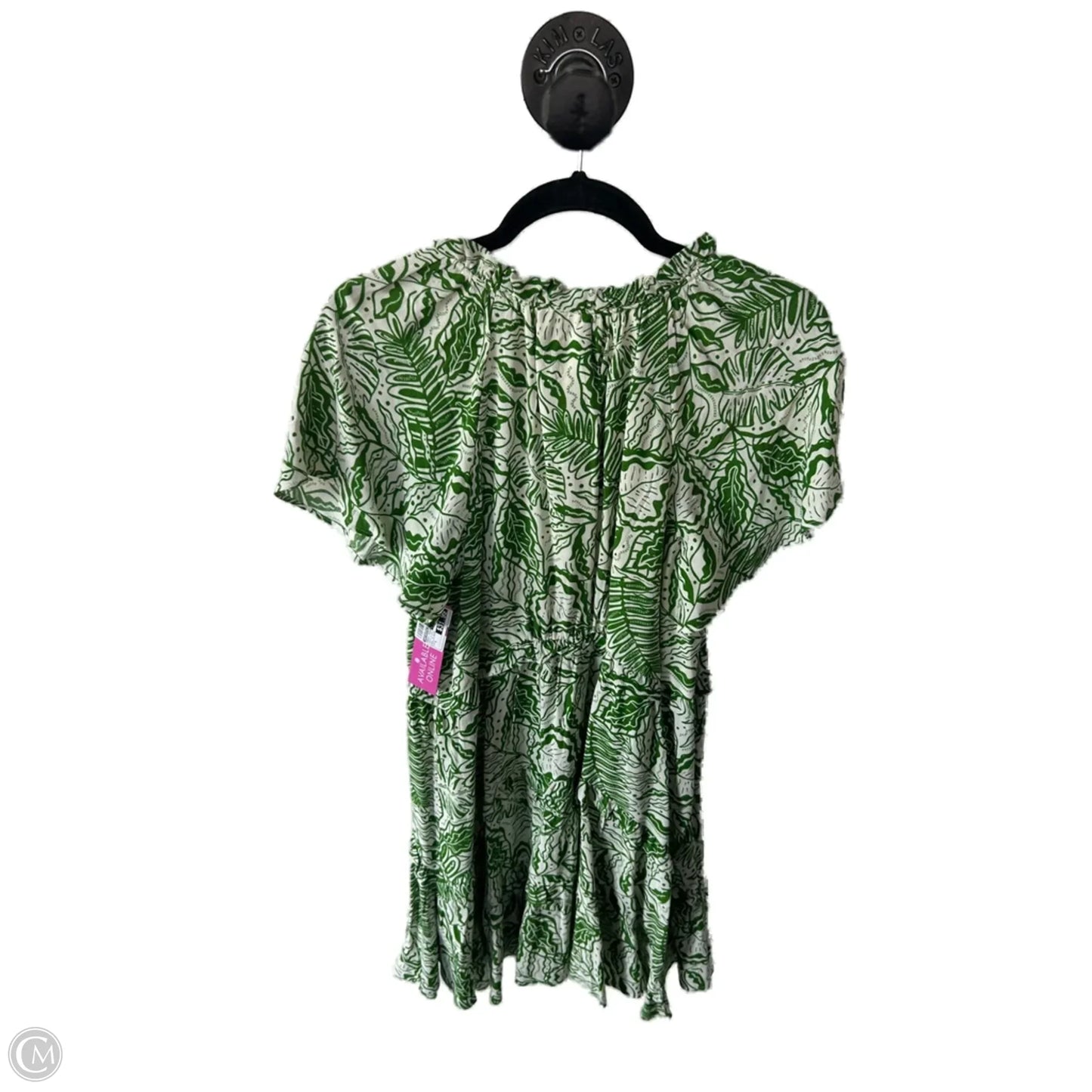 Dress Casual Short By Anthropologie In Green & White, Size: S