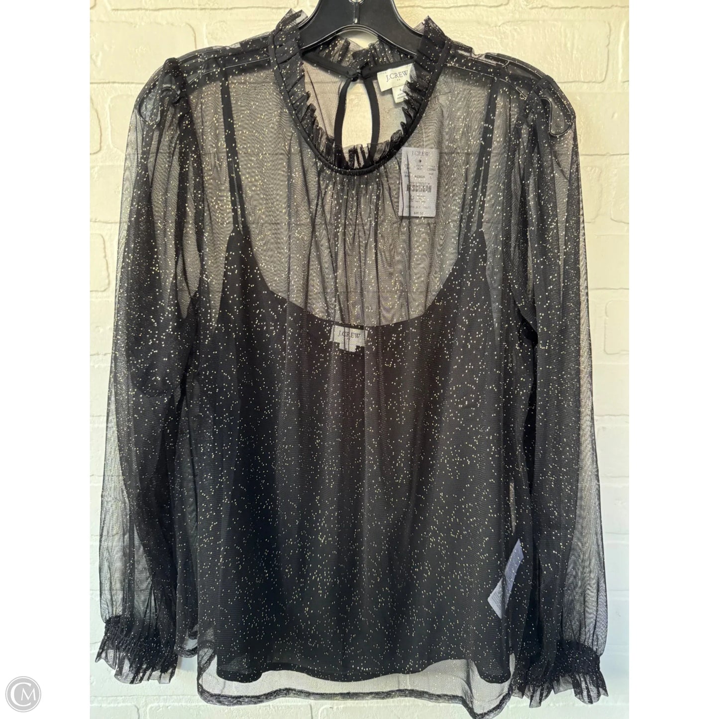 Top 2pc Long Sleeve By J. Crew In Black & Gold, Size: L