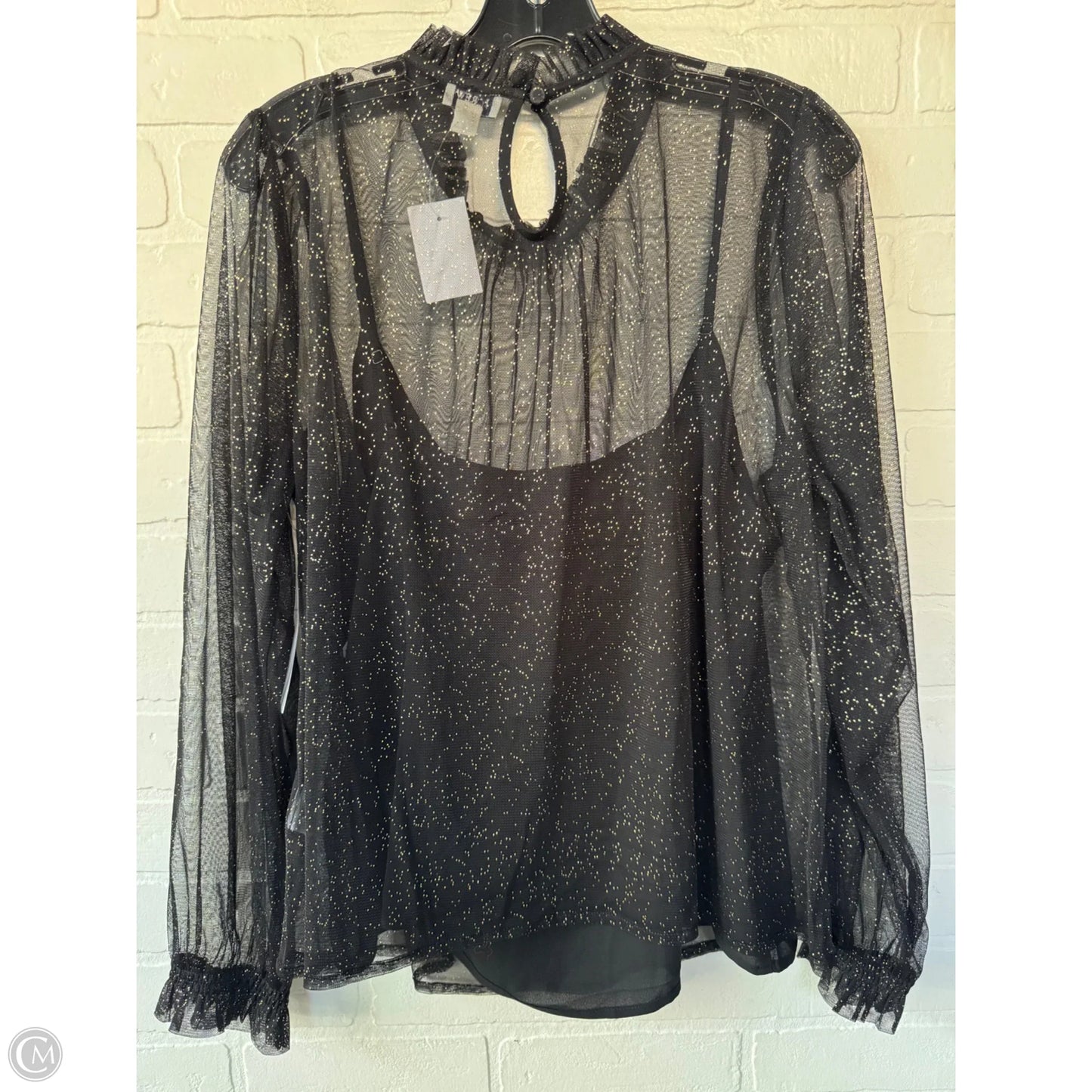 Top 2pc Long Sleeve By J. Crew In Black & Gold, Size: L