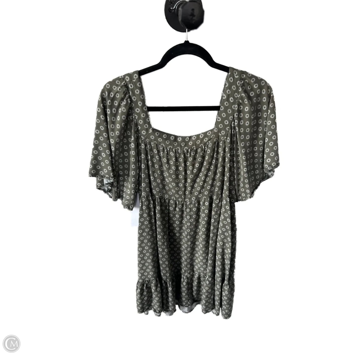 Dress Casual Short By Maurices In Green & White, Size: L