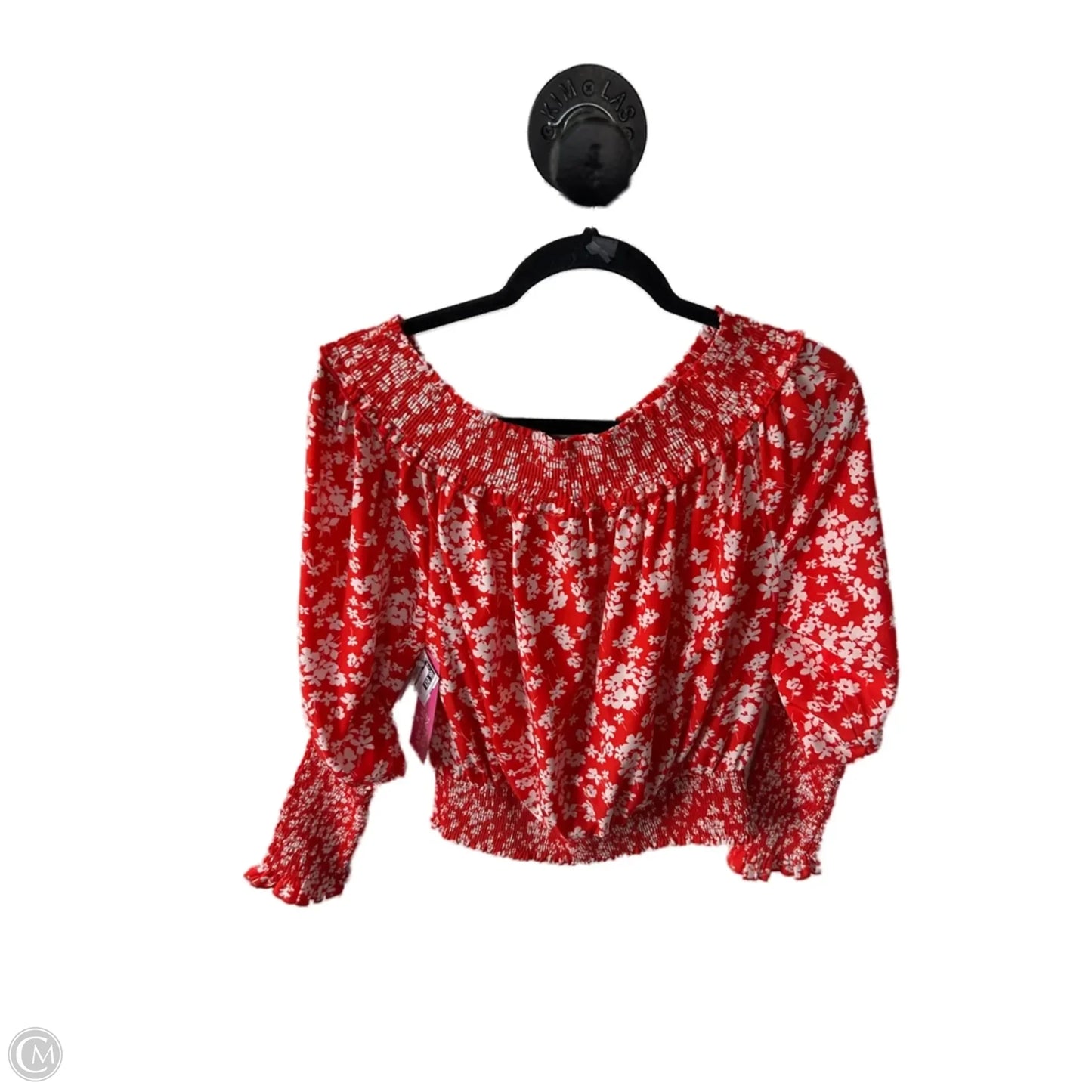 Top Long Sleeve By Clothes Mentor In Red & White, Size: M