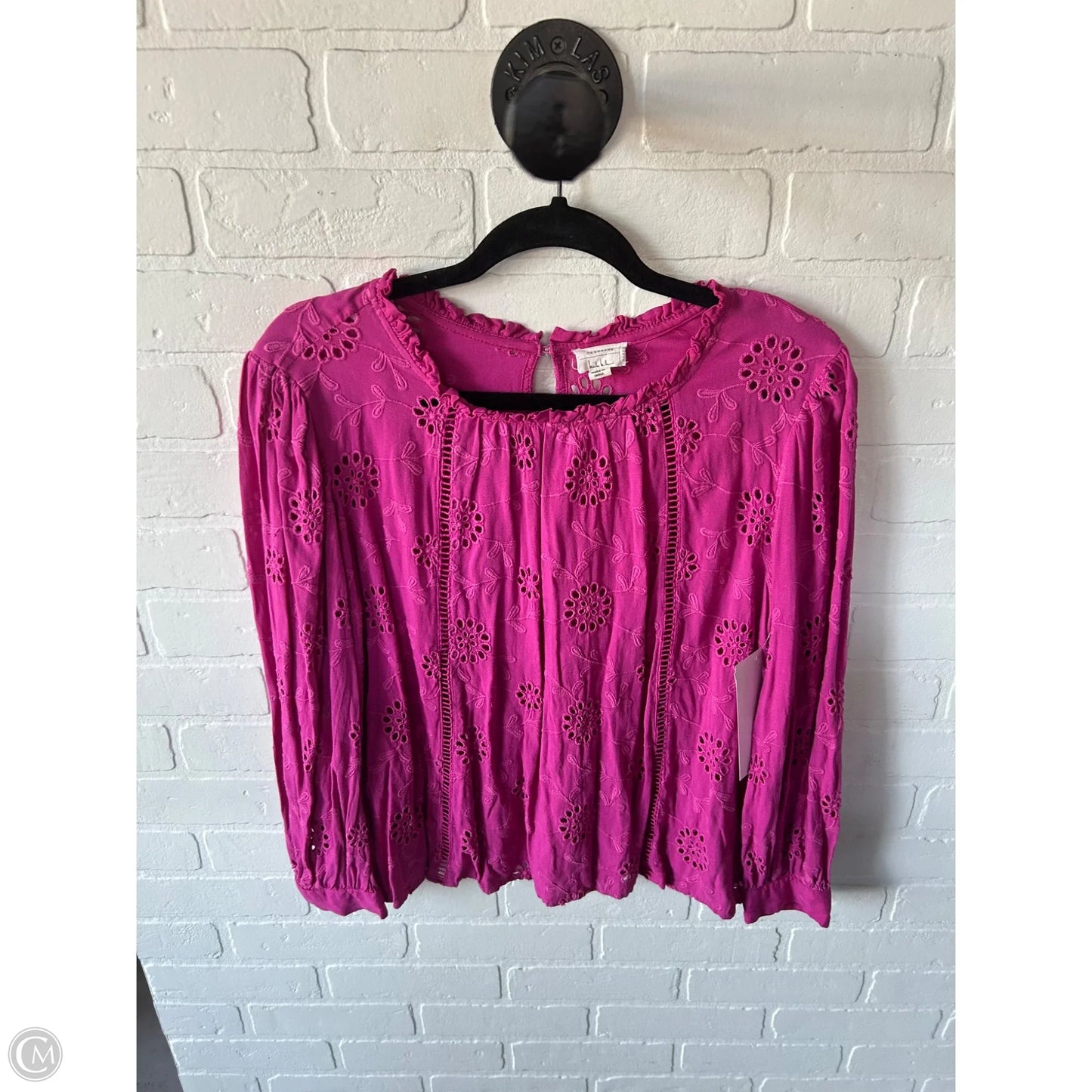 Top Long Sleeve By Nicole By Nicole Miller In Pink, Size: M