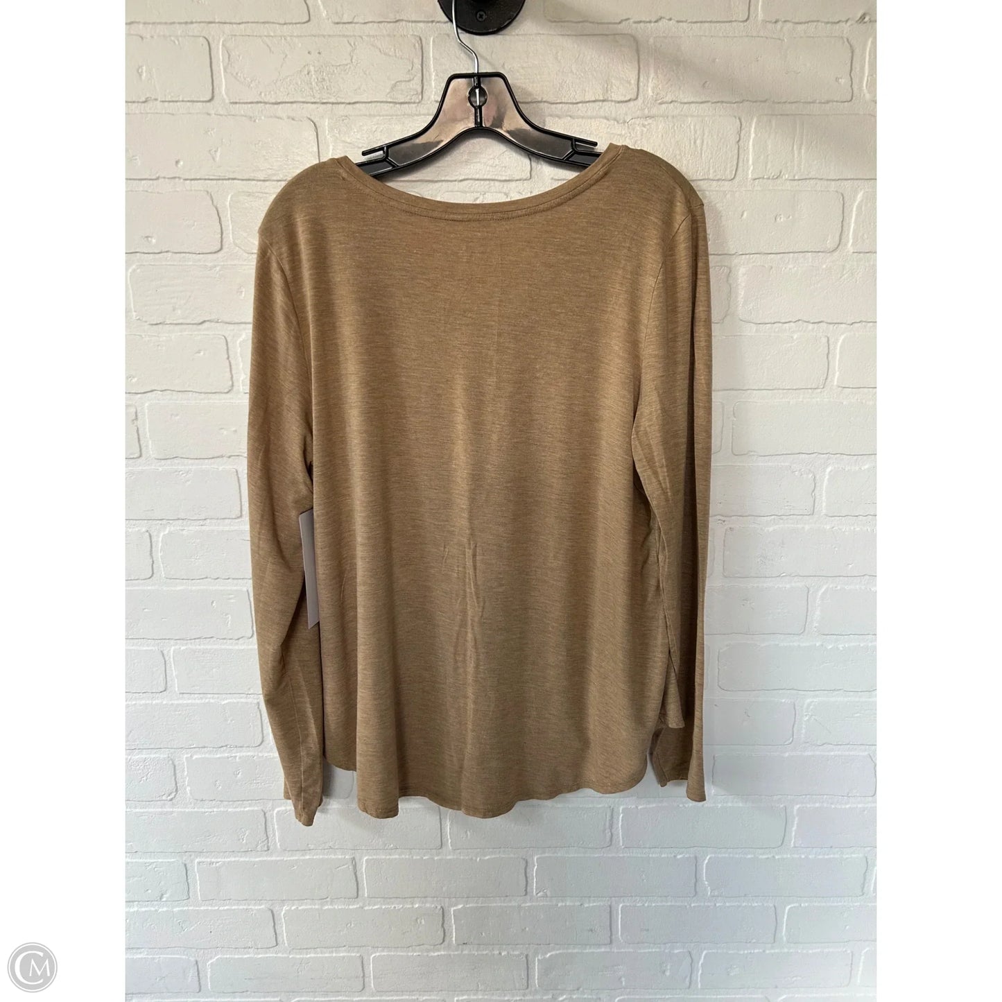 Top Long Sleeve Basic By Tahari By Arthur Levine In Tan, Size: Xl