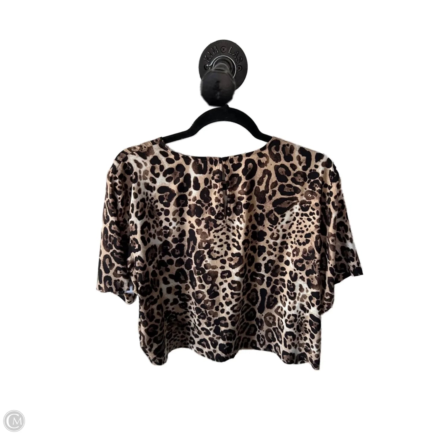 Top Short Sleeve By Express In Animal Print, Size: L