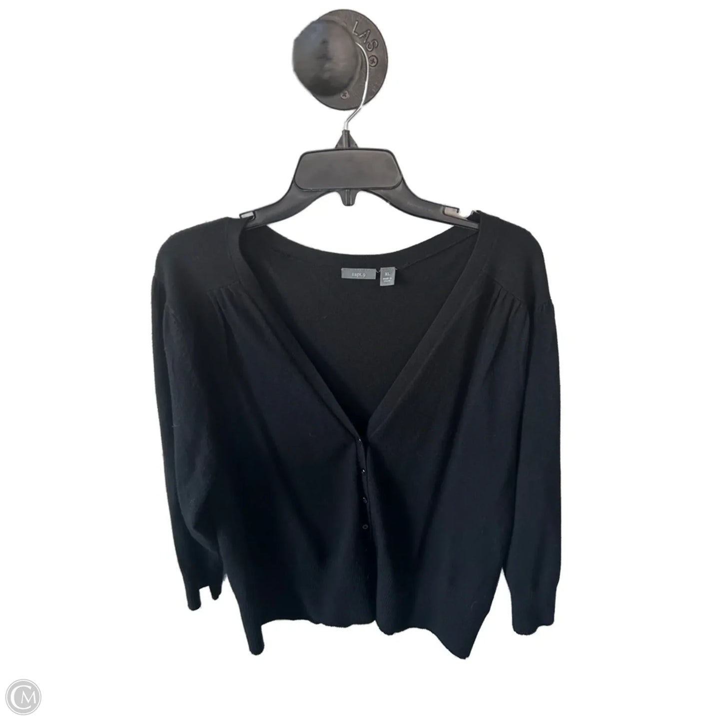 Sweater Cardigan By Apt 9 In Black, Size: Xl