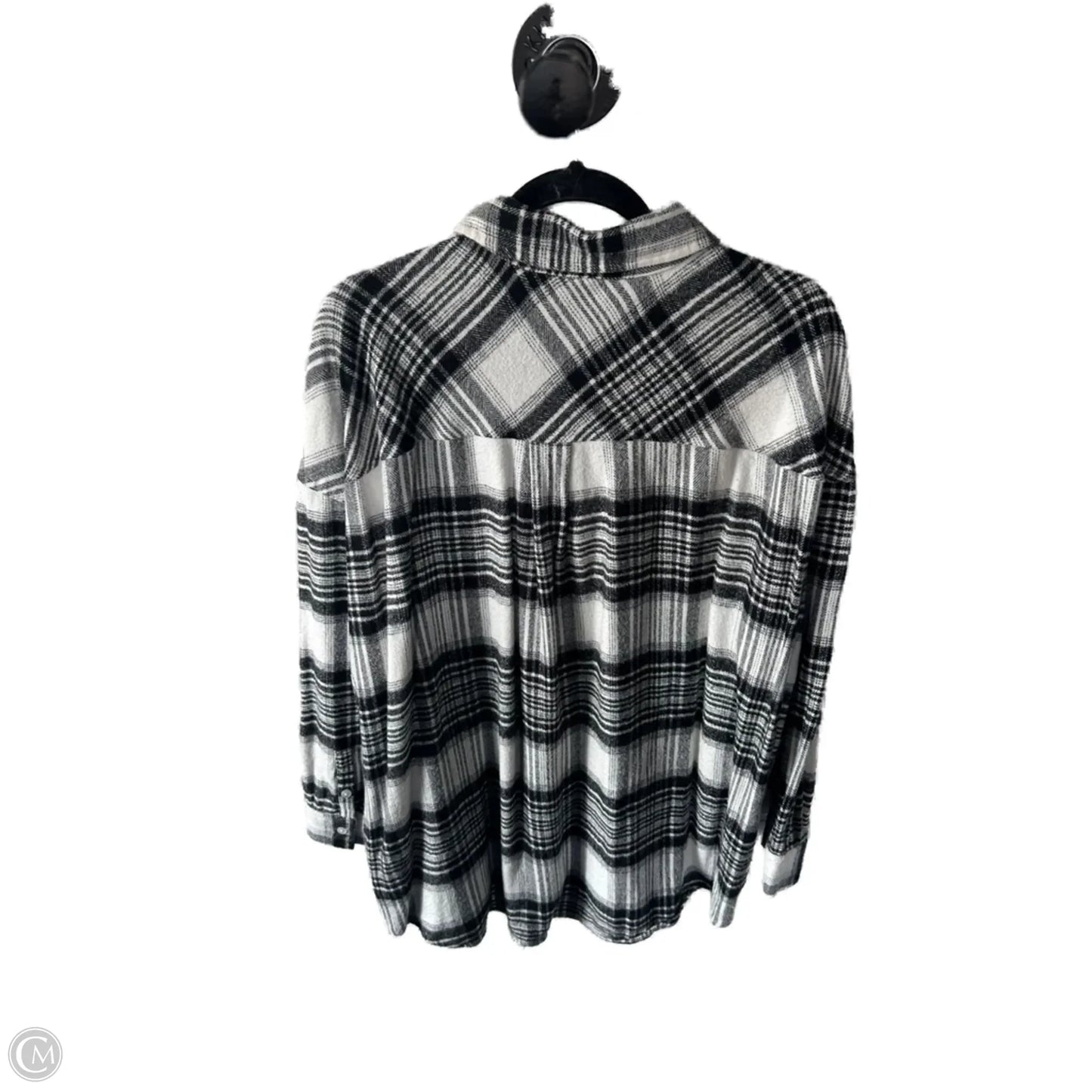 Top Long Sleeve By Bp In Black & White, Size: Xl