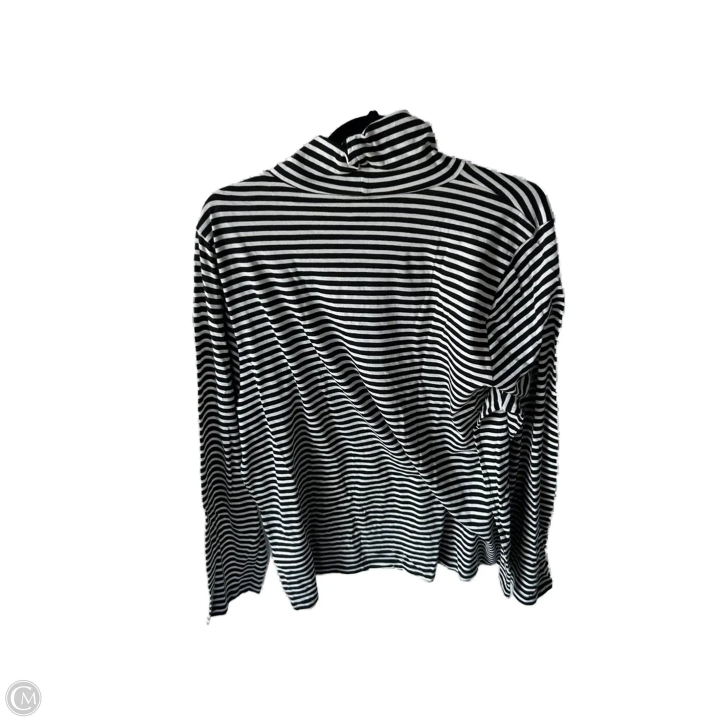 Top Long Sleeve Basic By J. Crew In Black & White, Size: 2x