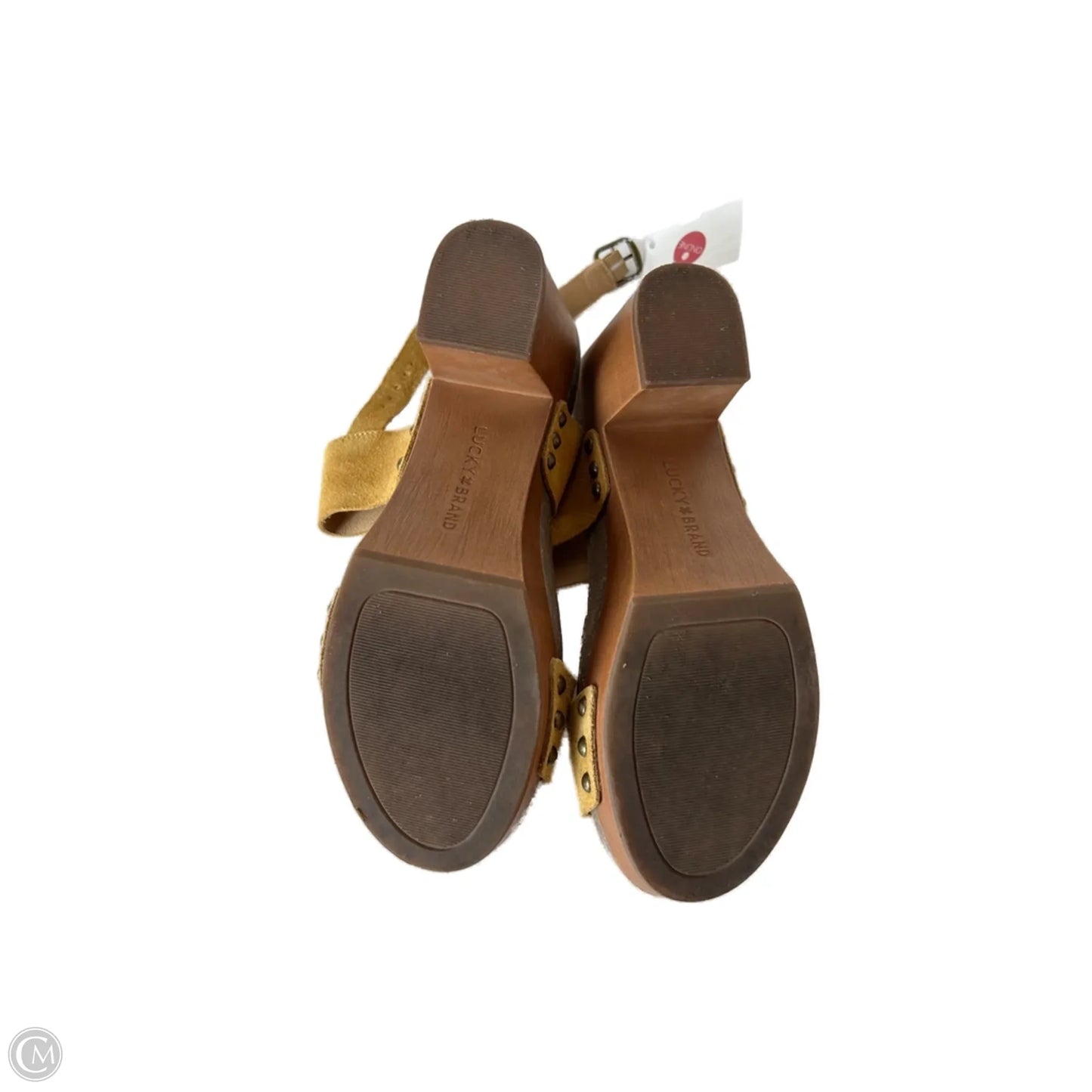 Sandals Heels Block By Lucky Brand In Yellow, Size: 7