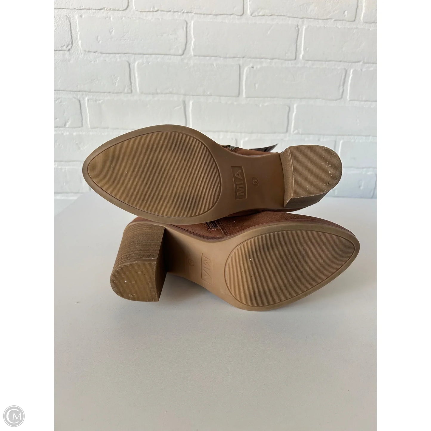 Boots Ankle Heels By Mia In Brown, Size: 8