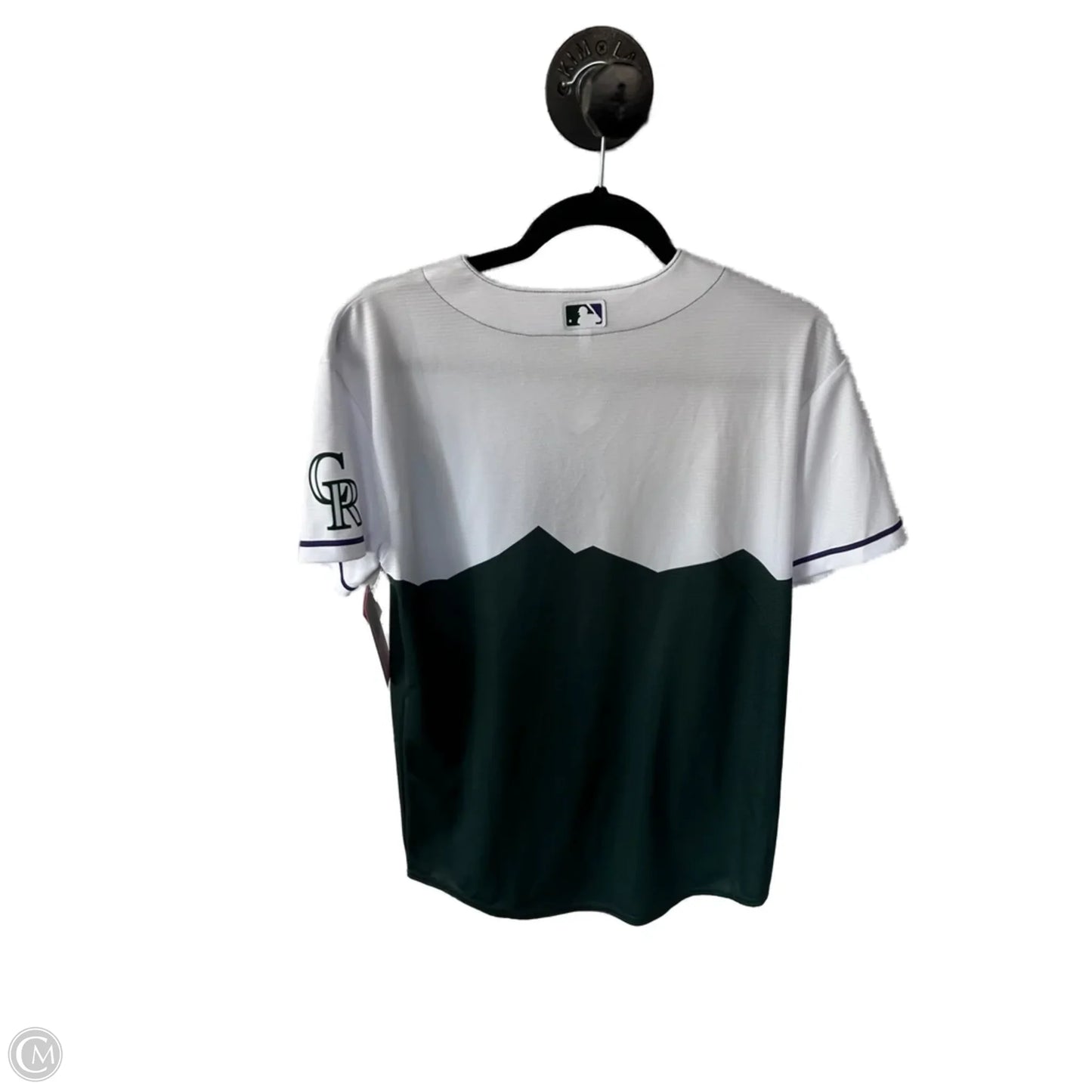 Top Short Sleeve By Nike In Green & White, Size: Xl