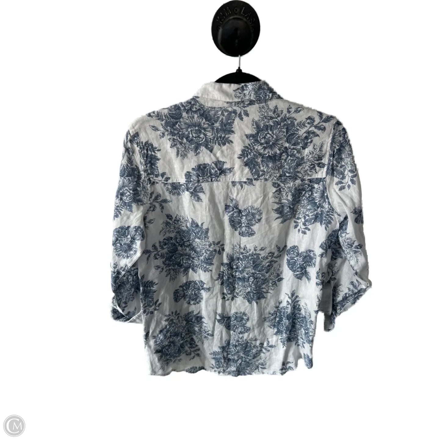 Top Long Sleeve By Rachel Zoe In Blue & White, Size: S