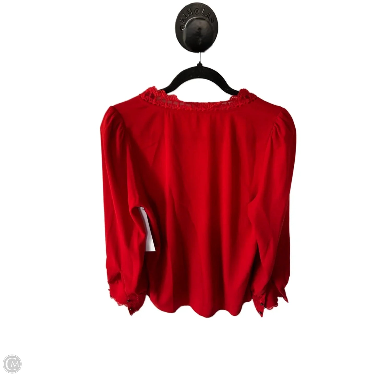 Top Long Sleeve By Cmc In Red, Size: M