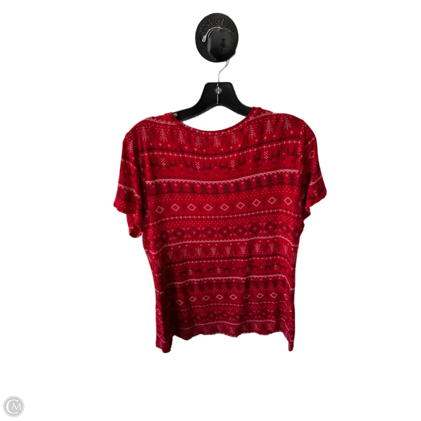 Top Short Sleeve Basic By Apt 9 In Red & White, Size: L