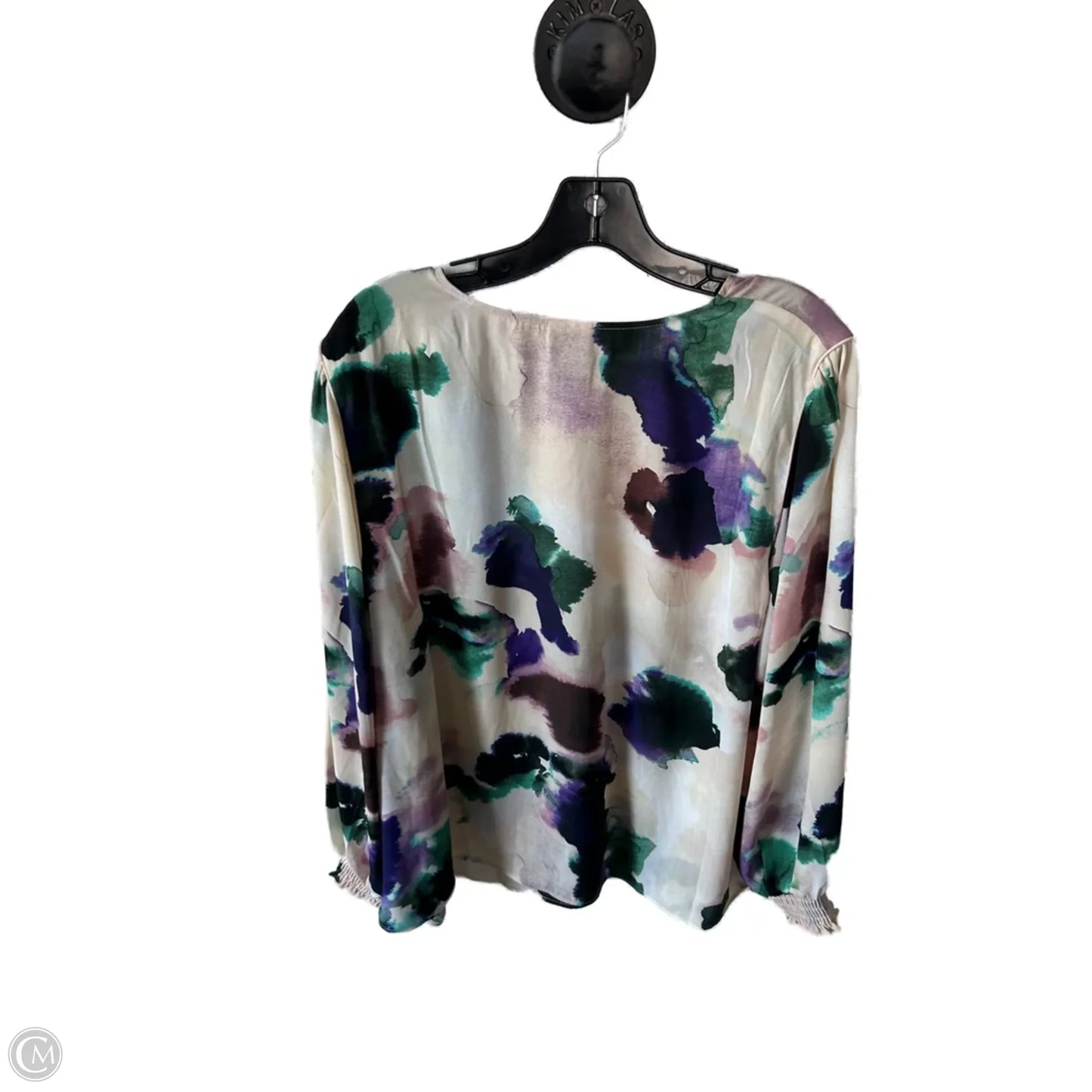 Top Long Sleeve By Cabi In Purple & Tan, Size: Xxl