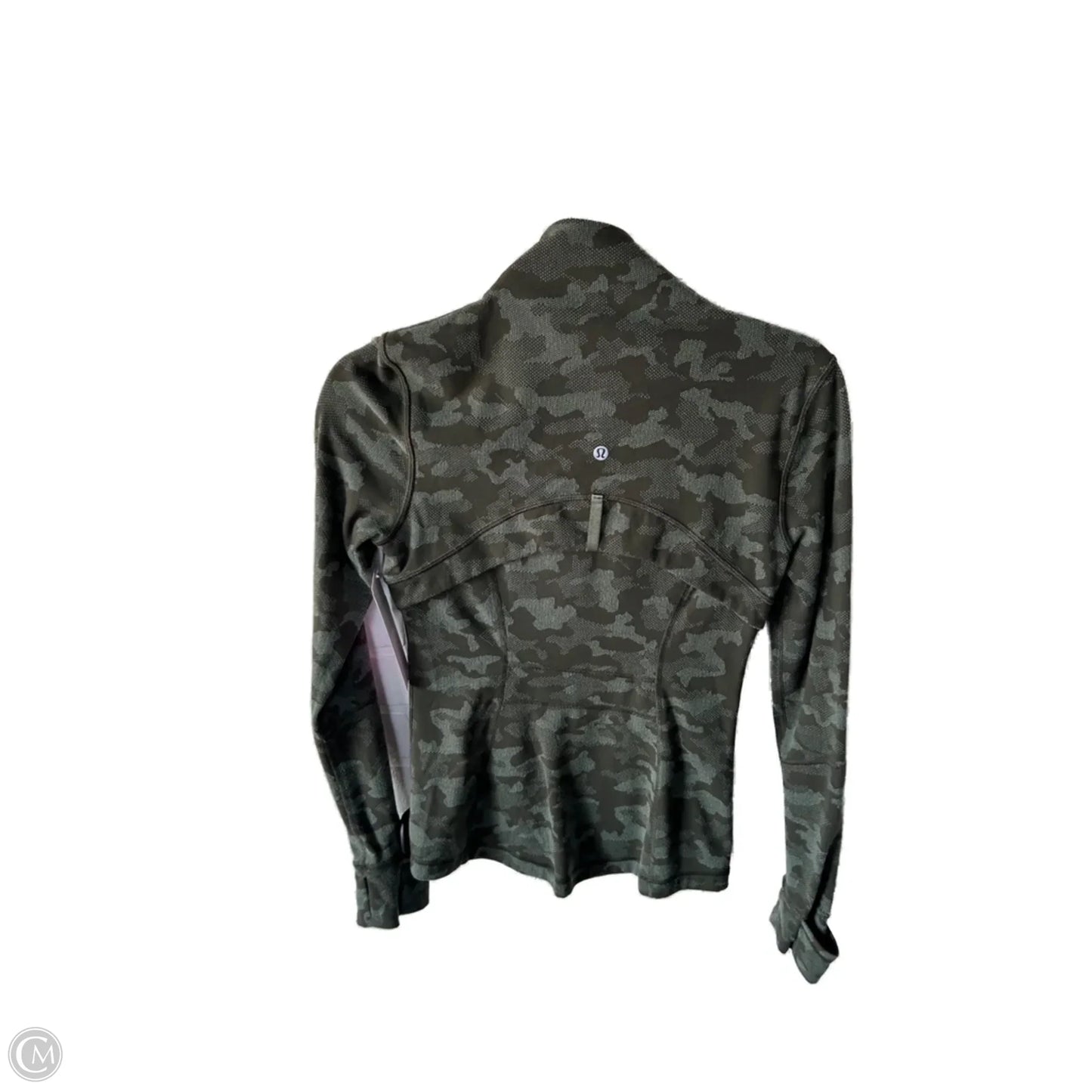 Athletic Top Long Sleeve Collar By Lululemon In Green, Size: S
